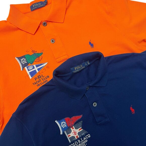 Lot Of 2 Polo Ralph Lauren SS Polo Shirt LG - Picture 1 of 14